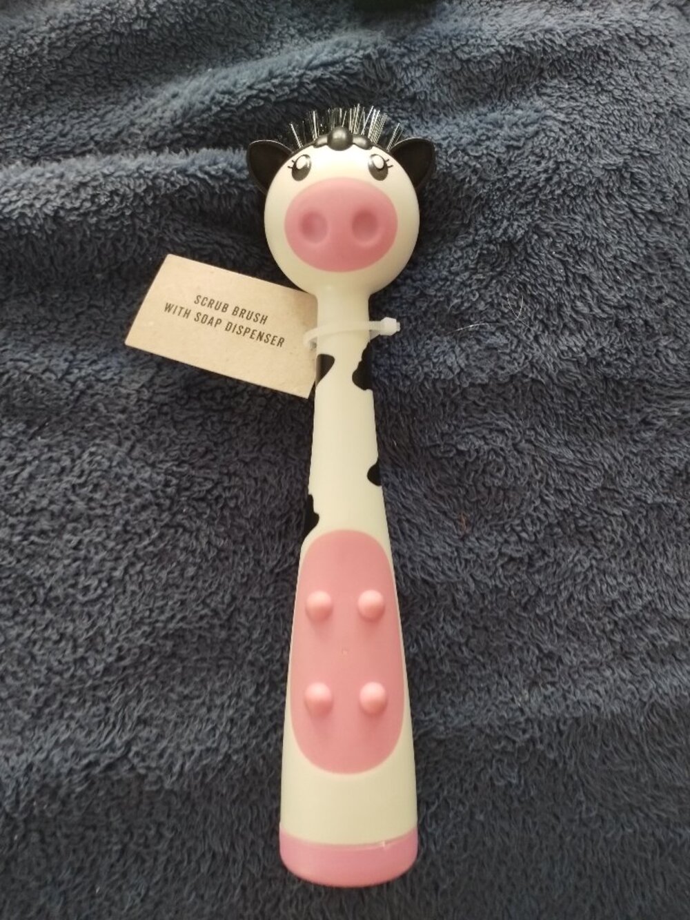 Cow Scrub brush and soap dispenser,NWT